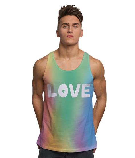 Mens Love Slogan Gay Pride Tank Top For Festival Gym Summer Etsy