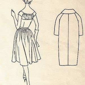 1958 Vintage VOGUE Sewing Pattern B32 DRESS COAT 1752 Vogue 132 Etsy