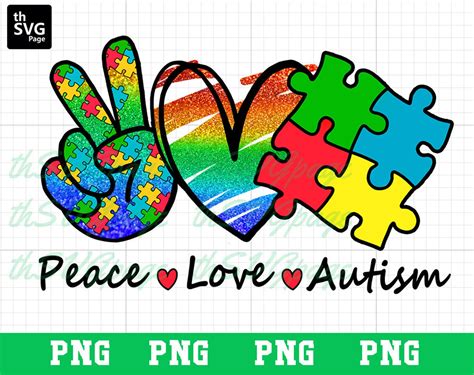 Peace Love Autism Svg Files For Silhouette Files For 114