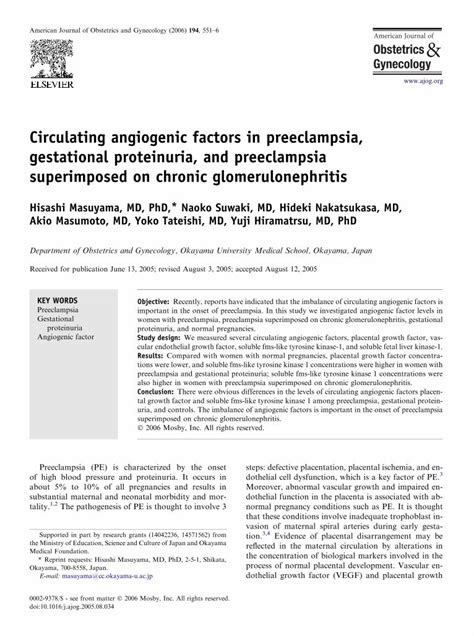 Pdf Circulating Angiogenic Factors In Preeclampsia Gestational