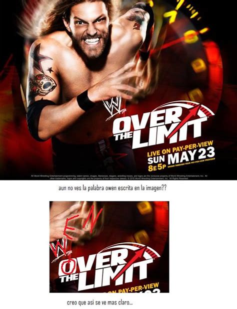 La palabra Owen en el póster del PPV WWE Over the Limit Superluchas