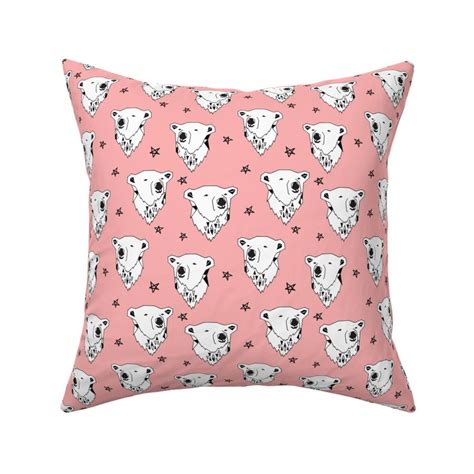 Polar Bear Pink Polar Bear Fabric Fabric Spoonflower