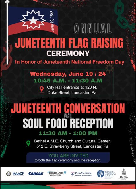 Annual Juneteenth Flag Raising Ceremony Reception Discover Lancaster