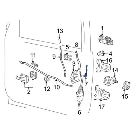 Ford Oe F Tz A Front Left Door Lock Operating Rod