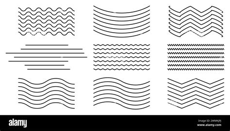 Thin Wavy Lines Seamless Pattern Repeatable Wavy Zigzag Lines Vector