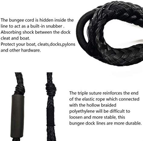 Jranter Bungee Dock Lines 4 Feet Bungee Shock Cords Bungee Docking