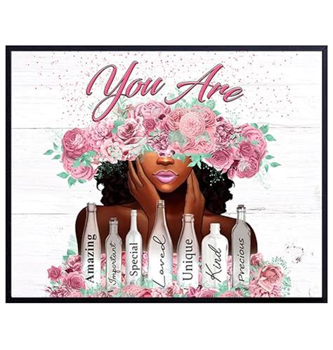 Positive Affirmations Black Women Art African American Wall Decor