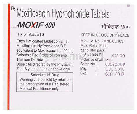 Buy Moxif Moxifloxacin Hcl Generic Avelox Online Buy Pharmamd