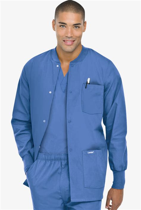 Landau Mens 7551 Warm Up Scrub Jacket