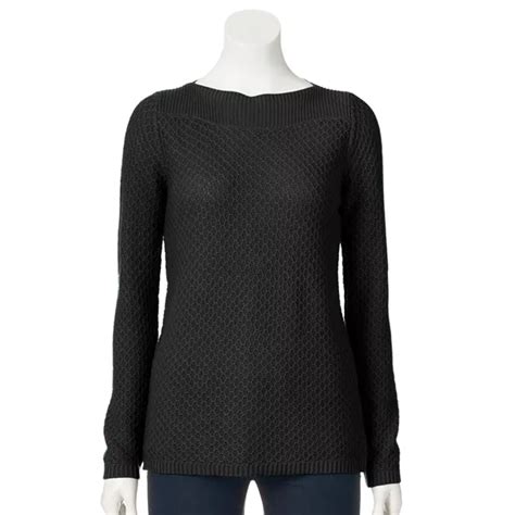 Womens Croft And Barrow® Textured Boatneck Sweater