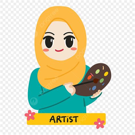 Gambar Kartun Lucu Karakter Muslim Bekerja Sebagai Artis Artis