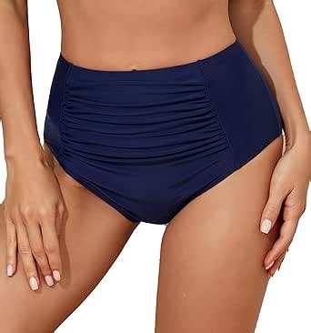 Amazon Fanuerg Women High Waisted Bikini Bottom Ruched Tummy Control Swimsuit Bathing Suit