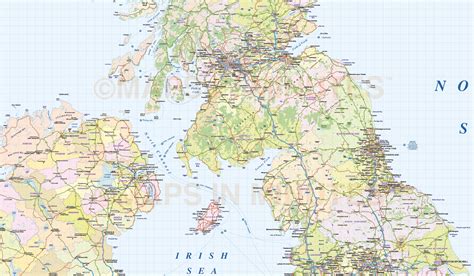 Detailed British Isles Uk Road And Rail Map Illustrator Ai Cs Vector