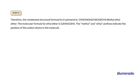 Solved Write The Condensed Structural Formula For Each Of The