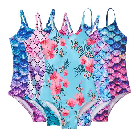 Ytdscs T Girls One Piece Swimsuit Hawaiian Beach Bikini Bathing Suit Suspenders Swimwear