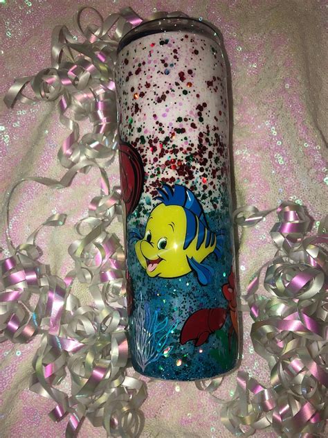 Little Mermaid Glitter Tumbler Etsy