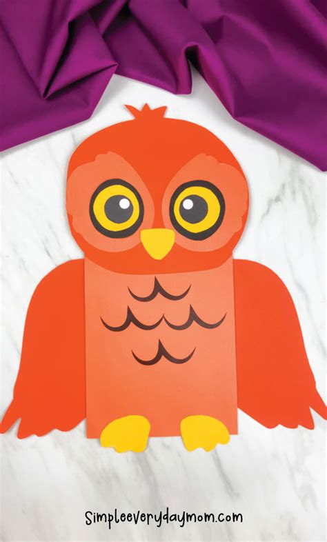 Paper Bag Owl Craft For Kids [Free Template]