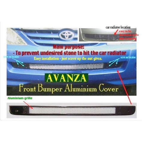 Toyota Avanza Front Bumper Aluminium Cover Shopee Malaysia