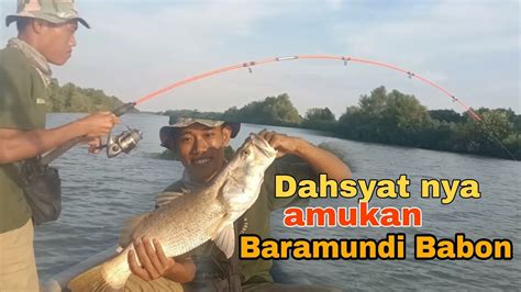 Mancing Kakap Putih Babon Di Buat Panik Berjama Ah Youtube