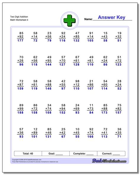 Multi Digit Addition Worksheets