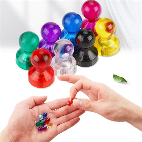 Hariumiu 10Pcs Magnetic Push Pins Strong Suction Multi Purpose Mini