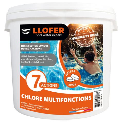 Chlore Multifonction En Galet De 250gr 5kg