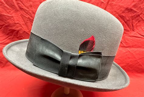 Vintage Mens Grey Fedora Dress Hat,Satin lined Size 7 1/4, Knox