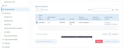 Cómo vaciar una base de datos MySQL Ayuda dinahosting