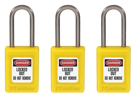 MASTER LOCK, Keyed Alike, Thermoplastic, Lockout Padlock - 6MDA5|S33KAS3YLW - Grainger