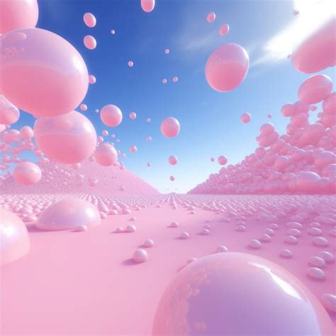 Premium AI Image Pink Spheres Abstract Background