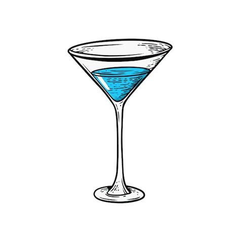 C Ctel De Martini Azul Arte Vectorial De Estilo De Dibujos Animados