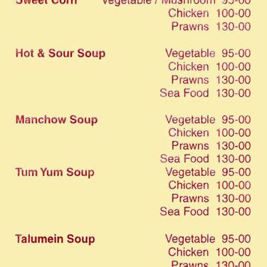 Menu Of Hotel Suyog Dombivali East Thane Region