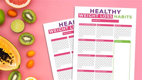 30 Day Healthy Weight Loss Habits Tracker - Free Printable The Holy Mess