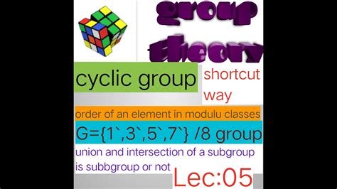 Lecture Order Of An Element In Module Classes Cyclic Group