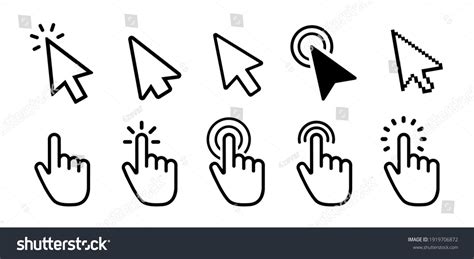 Vector Cursors Icons Click Set Royalty Free Stock Vector 1919706872