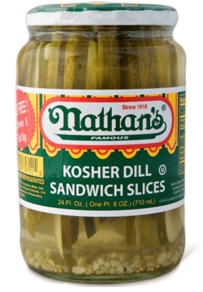 Kosher Dill Sandwich Slices - 24 Oz. Jar | Nathans