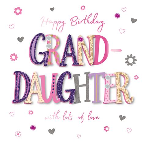 Grand Daughter Embellished Birthday Greeting Card Love Kate S