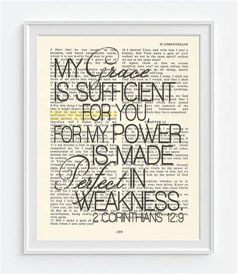 My Grace Is Sufficient For You 2 Corinthians 129 Bible Page Art Print