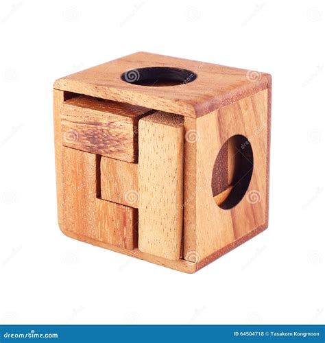 Wooden Blocks Game in Wooden Box Isolated on White Stock Photo - Image of education, construct ...