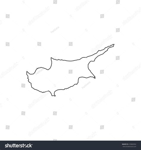 Cyprus Map Silhouette Illustration On White Stock Illustration