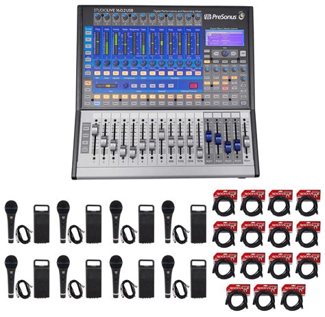 PRESONUS Studiolive SL 1602 USB 16 0 2 Digital Mixer 15 XLR Cables 8