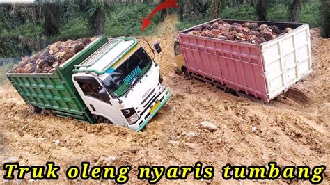 Semua Jadi Tegang Truk Sawit Oleng Nyaris Tumbang Youtube