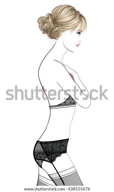 Lovely Woman Sexy Lingerie Vector Illustration Stock Vector Royalty