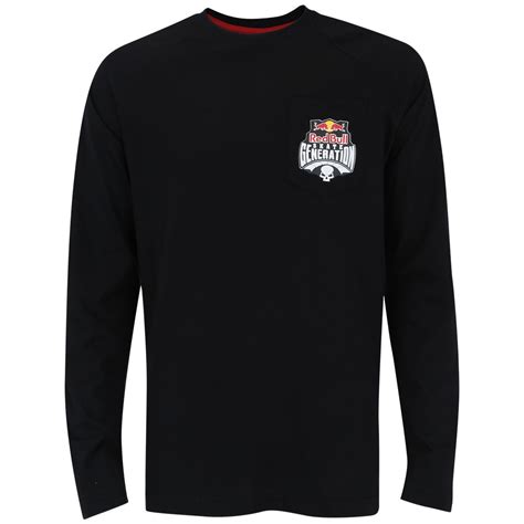 Camiseta Manga Longa Red Bull Pocket Logo Masculina Centauro