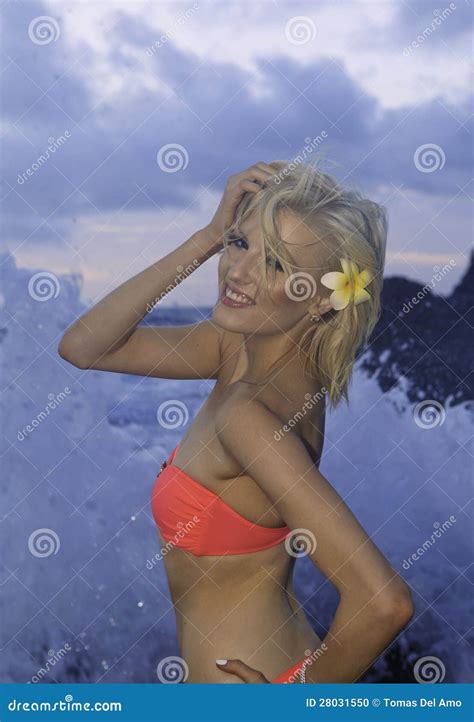 Beautiful Blond In Bikini Stock Photo Image Of Blond