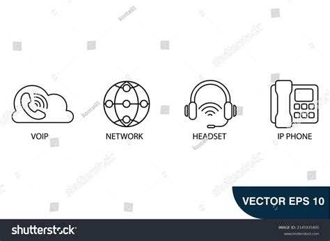 Voice Over Ip Icons Symbol Vector Stock Vector Royalty Free