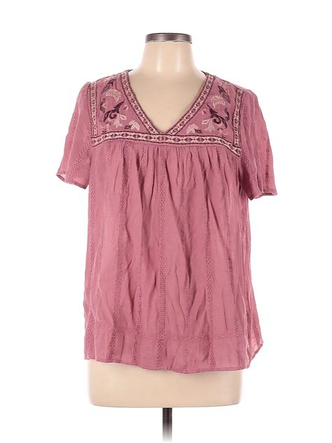 Knox Rose Floral Pink Short Sleeve Blouse Size L 15 Off Thredup