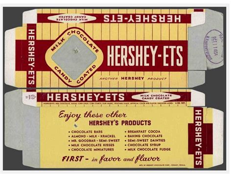 1960s Hershey Ad Candy Packaging Vintage Candy Candy Labels