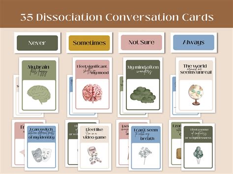 Dissociation Conversation Cards Ptsd Therapy Cards Etsy