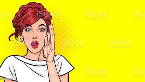 Surprised Woman Open Mouth Rising Hand Stock Illustration Download Image Now 0 1 Months